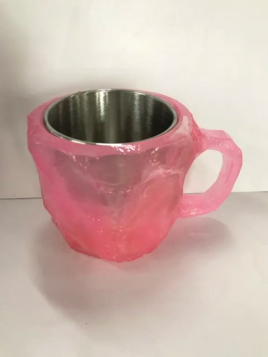Tasses à café en résine 400 ml avec poignées en forme de cristal minéral, élégantes tasses imitation cristal minéral pour la maison, le bureau, cadeau de Noël, gadgets de cuisine