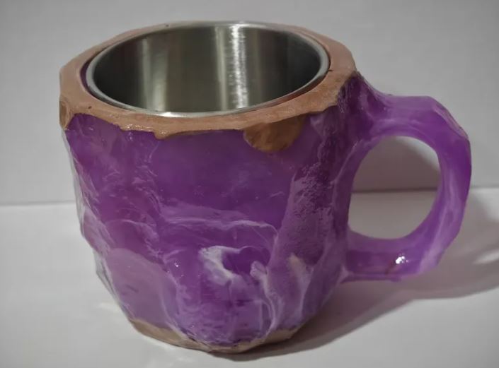 Tasses à café en résine 400 ml avec poignées en forme de cristal minéral, élégantes tasses imitation cristal minéral pour la maison, le bureau, cadeau de Noël, gadgets de cuisine